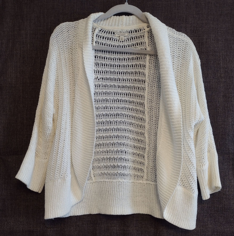 Vintage Cozy White Open Knit Women's Sweater